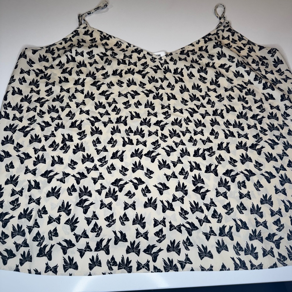 Diane Von Furstenberg Black and Cream bow Camisole